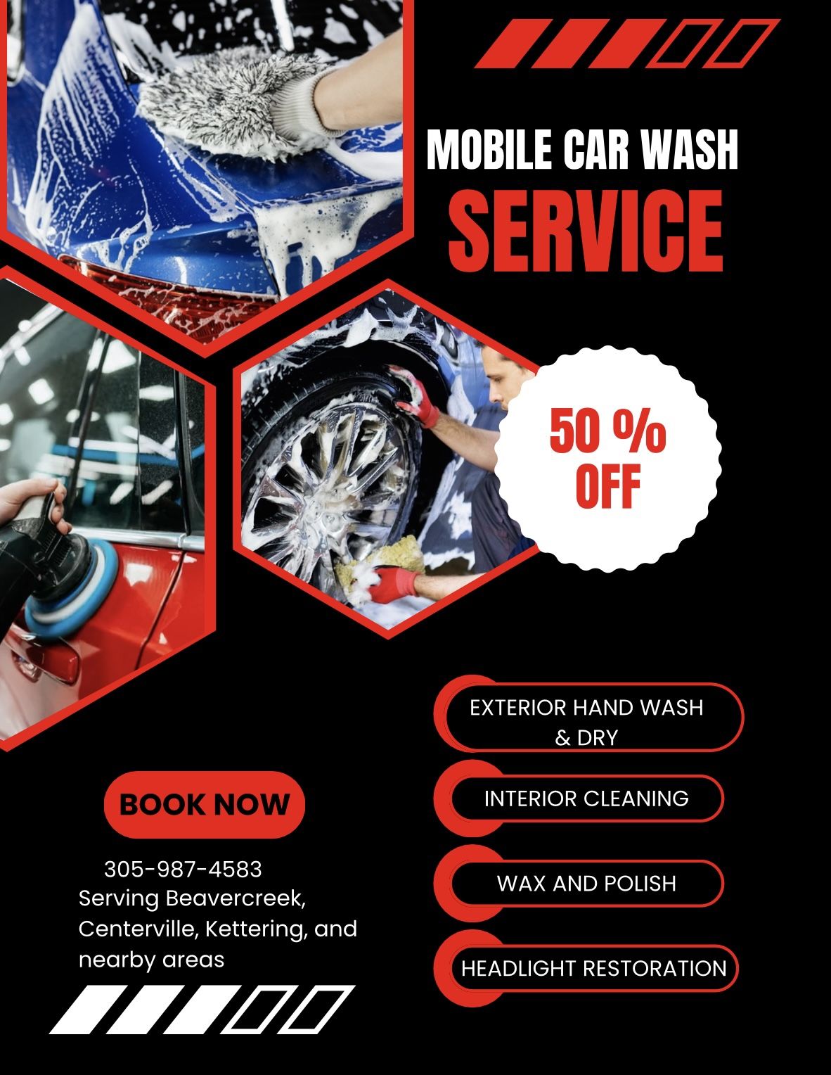 50% off your first detail. We come to you