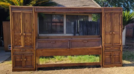 King Size Oak Head Board Set