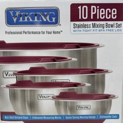 Viking 10 Piece Stainless Steel Mixing Bowl Set