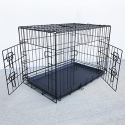 $30 (Brand New) Folding 30” dog cage 2-door folding pet crate kennel w/ tray 30”x18”x20” 