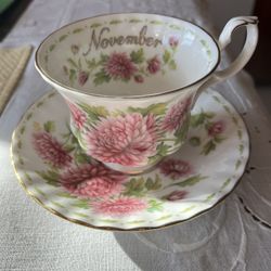 Royal Albert November Flower Of The month Cup And Saucer
