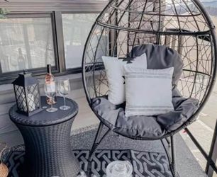  Outdoor Patio Furniture Stand Alone Egg Chair *New*