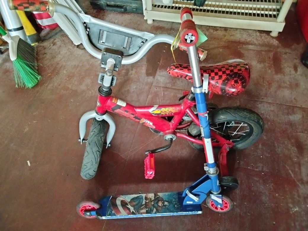 Bicycle Kids And Scooter