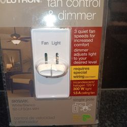 Lutron Skylar Fan Control Dimmer S2-LFQSH-WH