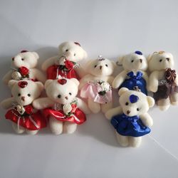 8 multicolored teddy bears