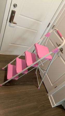 Pink 4 step ladder - thin