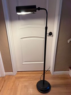 Adjustable Matte Black Metal Floor Lamp / Reading Light
