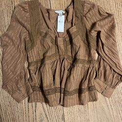 XS American Eagle 100% Cotton Lace Top NWT