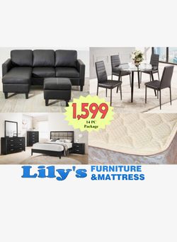 14 PC 3 ROOM Package $50 Down Takes It Home!