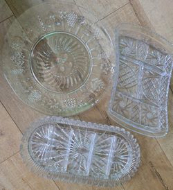 Cystal Serving Dishes Trays Platter