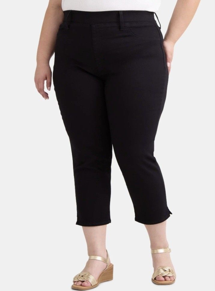 Women's 4X & 2X Jeggings Capris NEW Black Or White Terra & Sky
