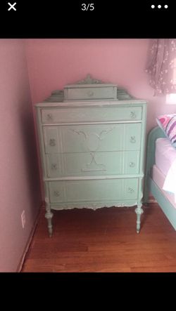 Chest and dresser pale minty green
