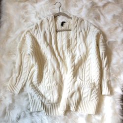 White Cardigan Sweater Small