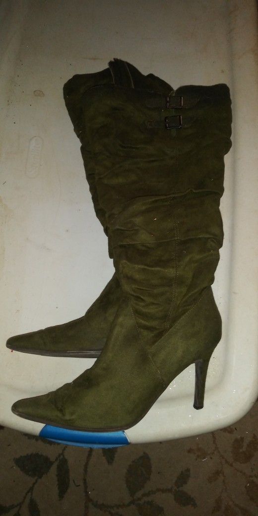 Green Heel Boots