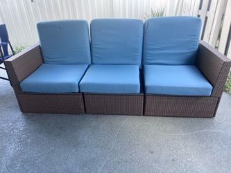 3-Piece Outdoor Wicker Sectional Sofa