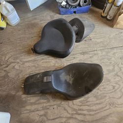 Two Harley Motorcycle Seats