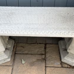 Solid Concrete Garden Bench . 3 Piece