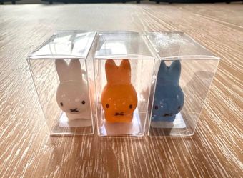NWT Miffy Bunny Ceramic Chopstick Rests - Set of 3 (White, Orange, Blue) Limited Hokkaido Otaru