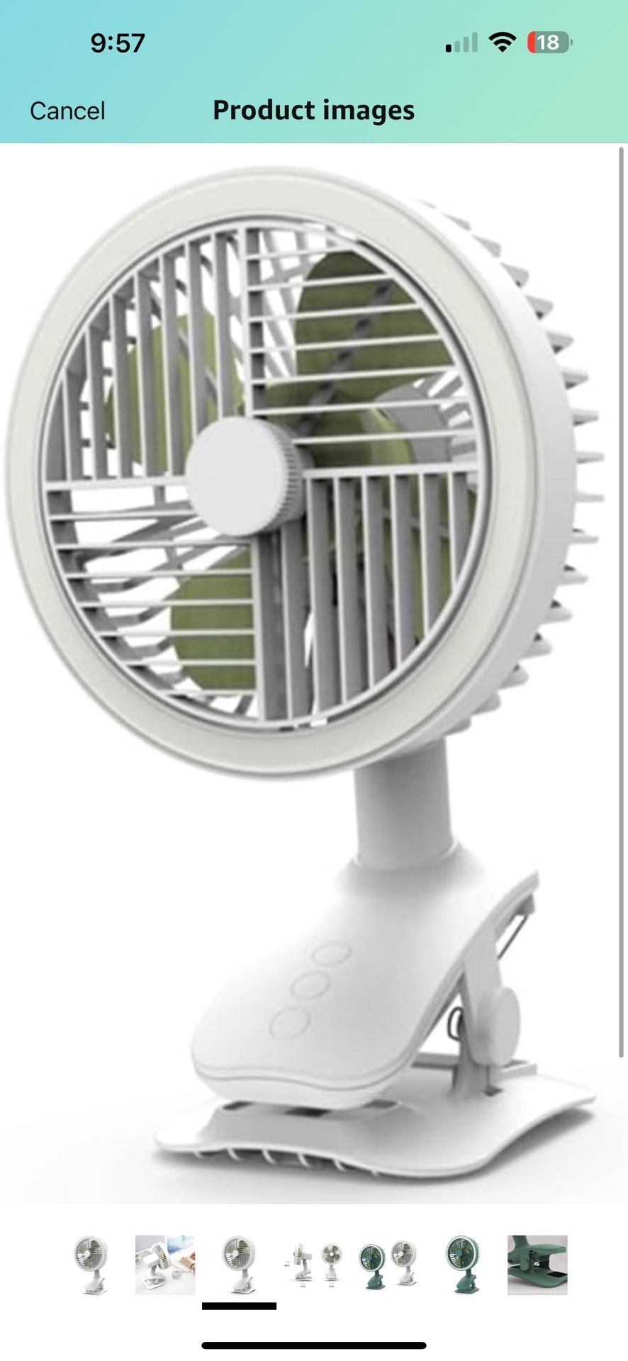 Usb Clip On Fan Portable Oscillating Cooling Fan 3 Speeds With Sturdy Clamp Led Lamp For Office Dorm Bedroom Fans(White)