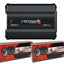 NEW 4 Channel Amps Stetsom With 4 Kicker Ks 6.5” Speakers