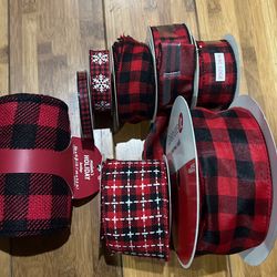 8 Buffalo Plaid Ribbon Rolls
