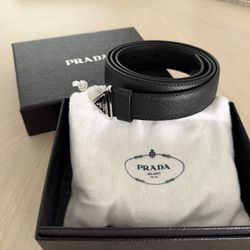 Prada Black Leather Belt