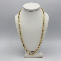 14kt YG 24” Hollow Rope Chain