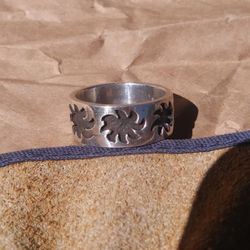 Sunburst Sterling Silver 925 Band 