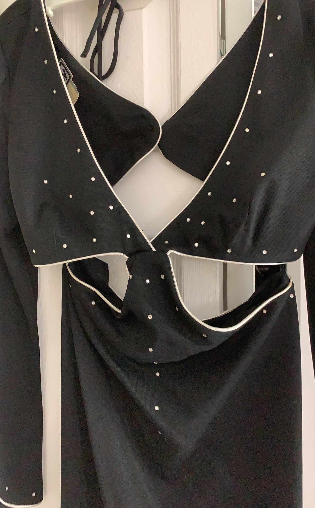 Black Long Sleeve Vintage 1970’s Gown