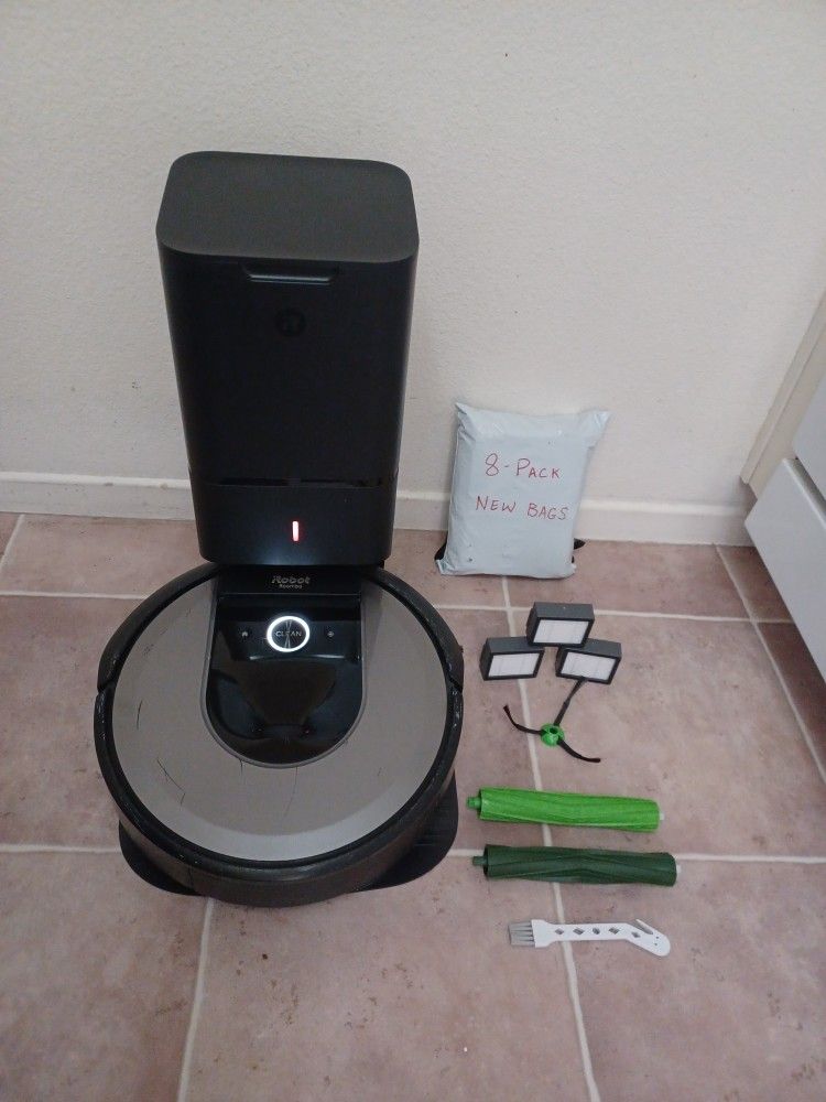iRobot Roomba i8 Robotic Vacuum - Self Emptying - Includes Extra Filters, Rollers, and 8 NEW bags