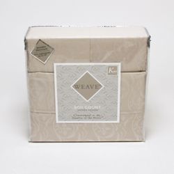 Weave Kset 500 Count Woven Desing Cotton Polyester Taupe (King size) 4 Pc Set