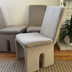 Sculptural dining Chairs Suede 