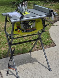 RYOBI 15 Amp 10 in. Compact Portable Corded Jobsite Table Saw with Folding Stand