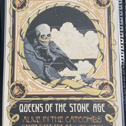 Queens Of The Stone Age Gold Foil Poster Santa Barbara Limited To 150