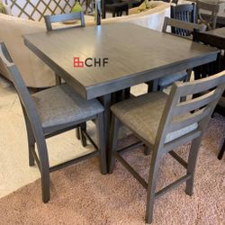 5 Piece Counter Height Dining Table Set  - Limited Time Offer 