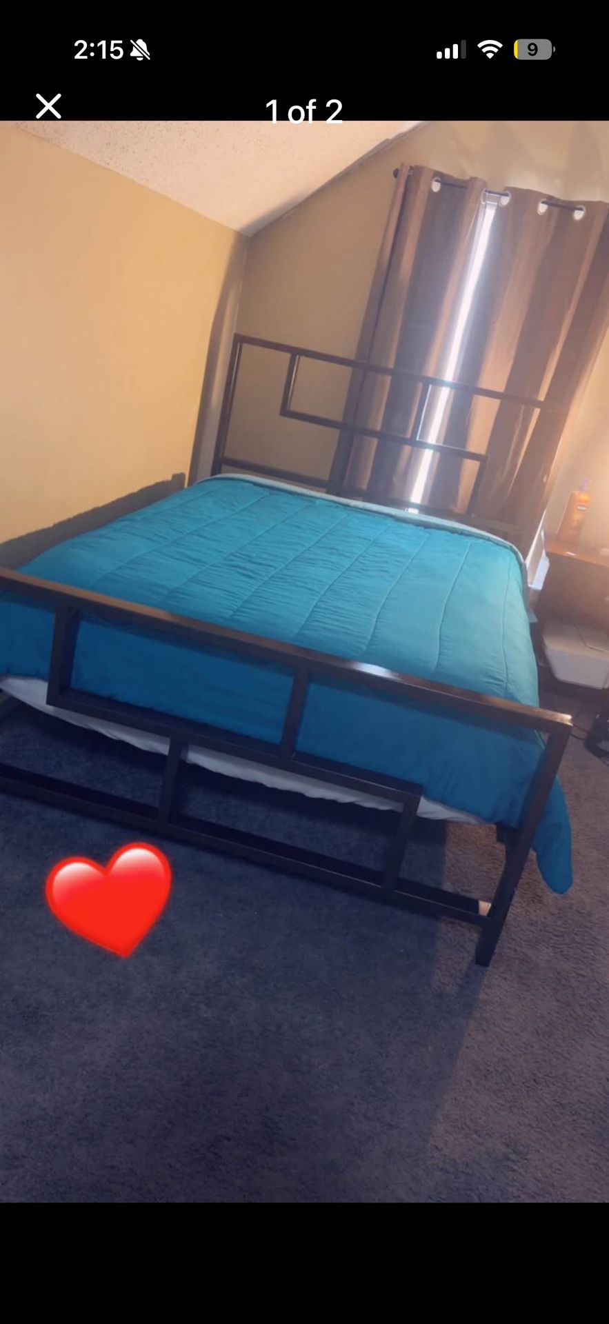 Full Size Bed With Mattress set And Bedding 