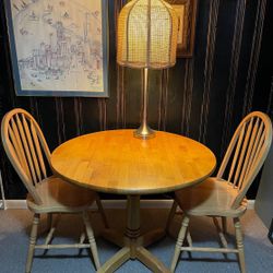 Solid Wood Table Set Drop Leaf Fold Up Plus Chairs