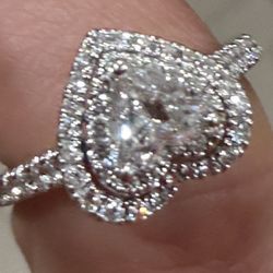 14k 1.5ct Heart Shaped Vera Wang Natural Diamond 💍 Ring 
