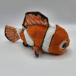 Disney Parks Finding Nemo (Clown Fish) Orange White Plush Stuffed Animal 9.5"