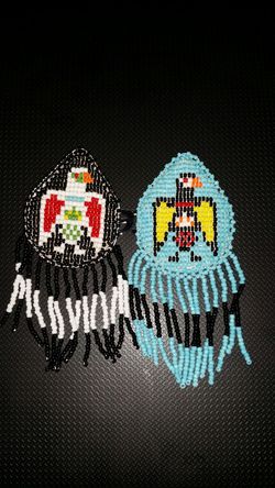 Native American beaded eagle pendant.