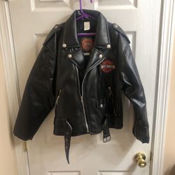 Harley Davidson Faux Leather Youth Biker Jacket Size M 12-14