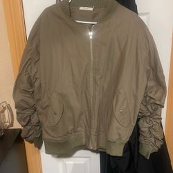 Khaki Green Bomber Jacket Xl Men 