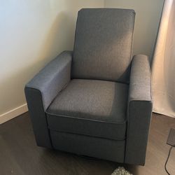Grey/Dark Blue Recliner Chair 