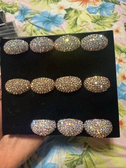 Rhinestone Crystal Dome Rings Set of 11