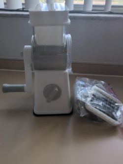 Manual Rotary Vegetable Grater & Shredder with Attachments