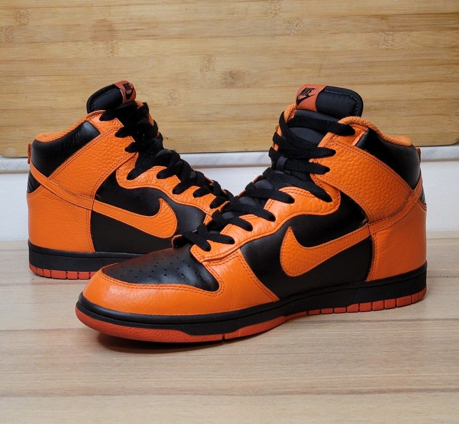 Safety Orange Nike Sb Dunk High Black Orange Tiger Fury Dunk SB Hi