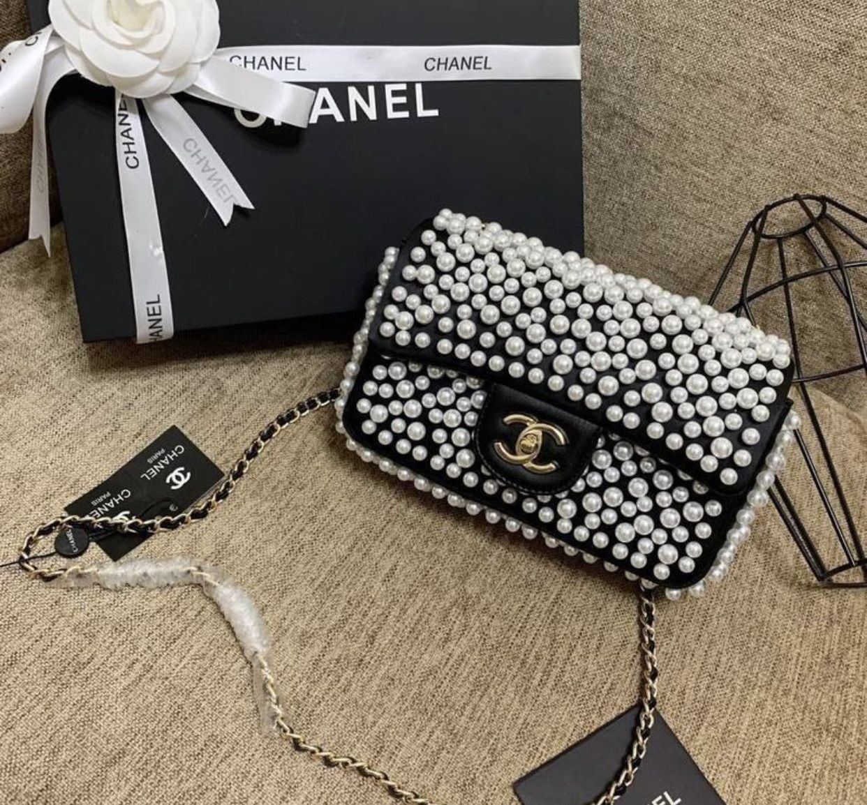 Chanel mini pearl bag