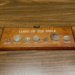 Vintage 1969 “Coins of the Bible” Wood Plaque Set - VIP Educational Replica Lot