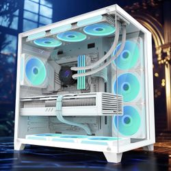Brand New White Gaming  Pc Case And Accessories