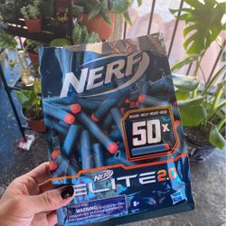 Opened bag of 50 count of Nerf bullets